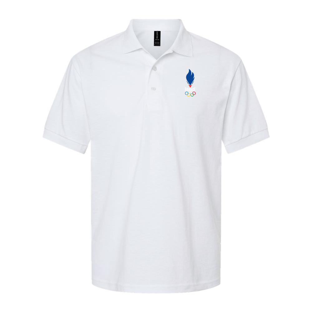 Men's France 2024 White Logo Dry Blend Polo - White