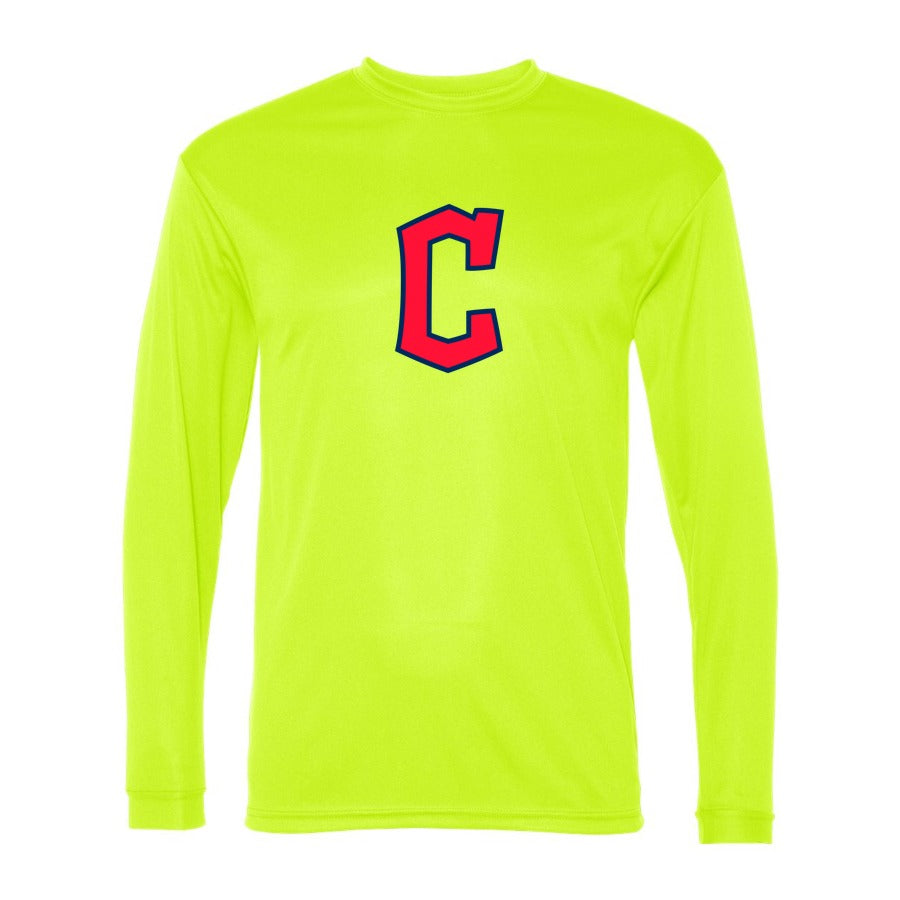 Men's Cleveland Guardians Polyester Long Sleeve T-Shirt - Safety Yellow