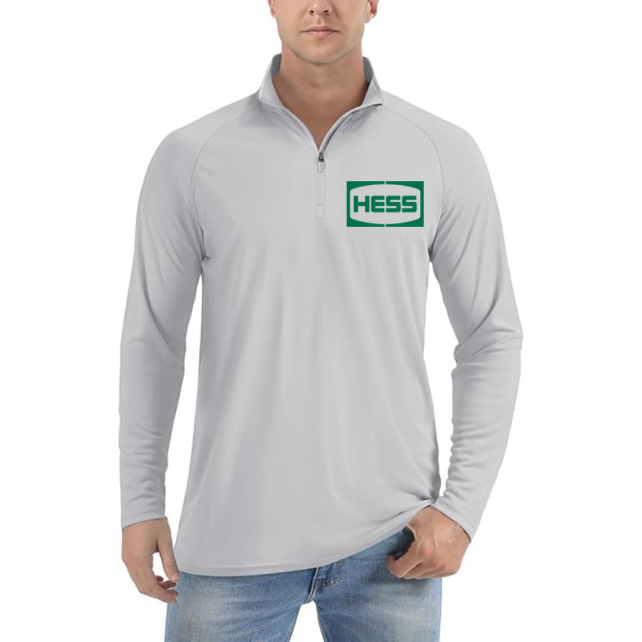 Hess quarter-zip athletic shirt in Light Gray