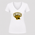 Women's UMBC Retrievers V Neck T-Shirt in white