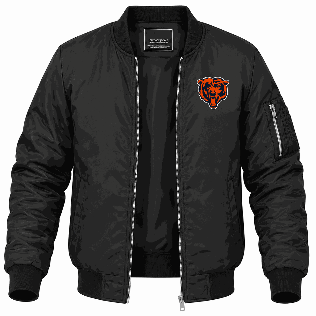 Men's Chicago Bears Lightweight Bomber Jacket - Black