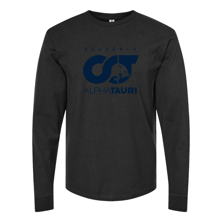 Men's Scuderia AlphaTauri Long sleeves Cotton Blend T-Shirt - Black