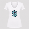 Women's Seattle Kraken V Neck T-Shirt in white