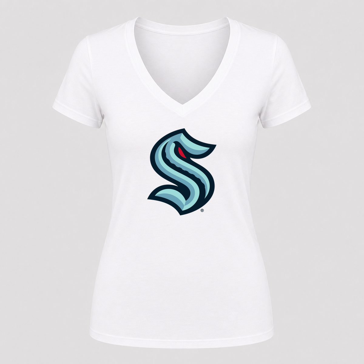 Women's Seattle Kraken V Neck T-Shirt in white