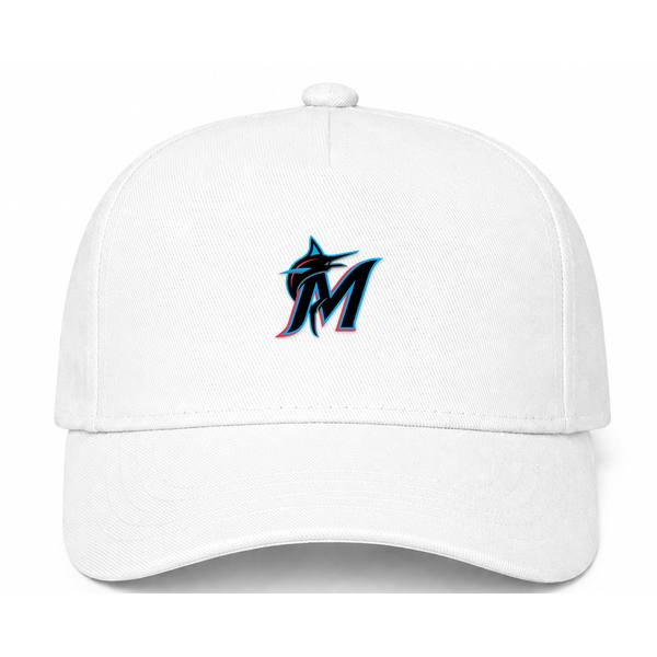 Miami Marlins MLB Logo White Dad Baseball Cap Hat