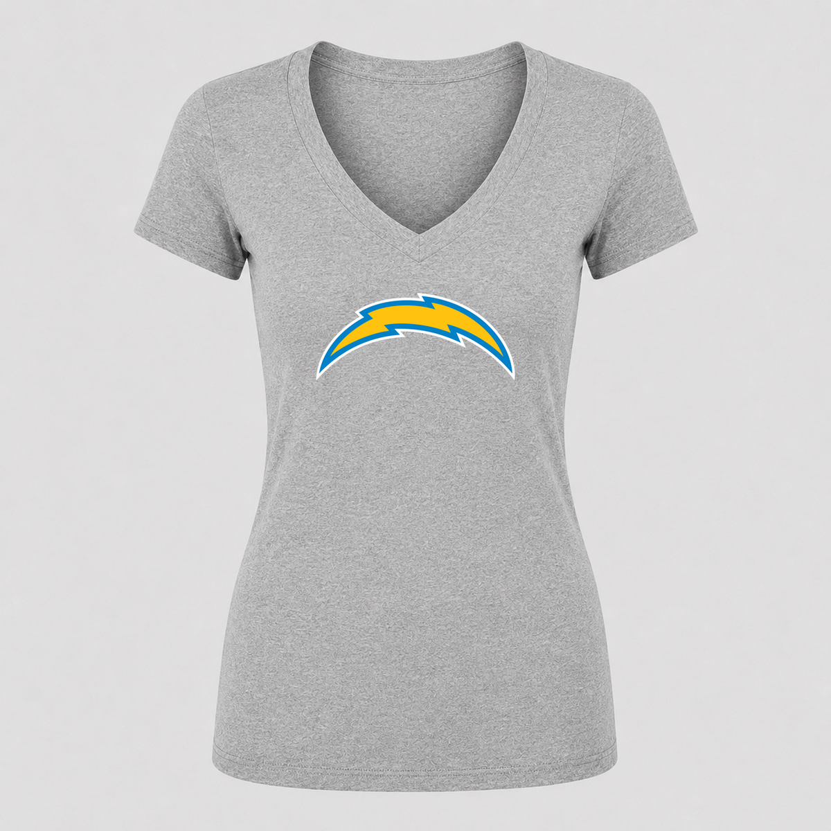 Women's Los Angeles Chargers V Neck T-Shirt in gray