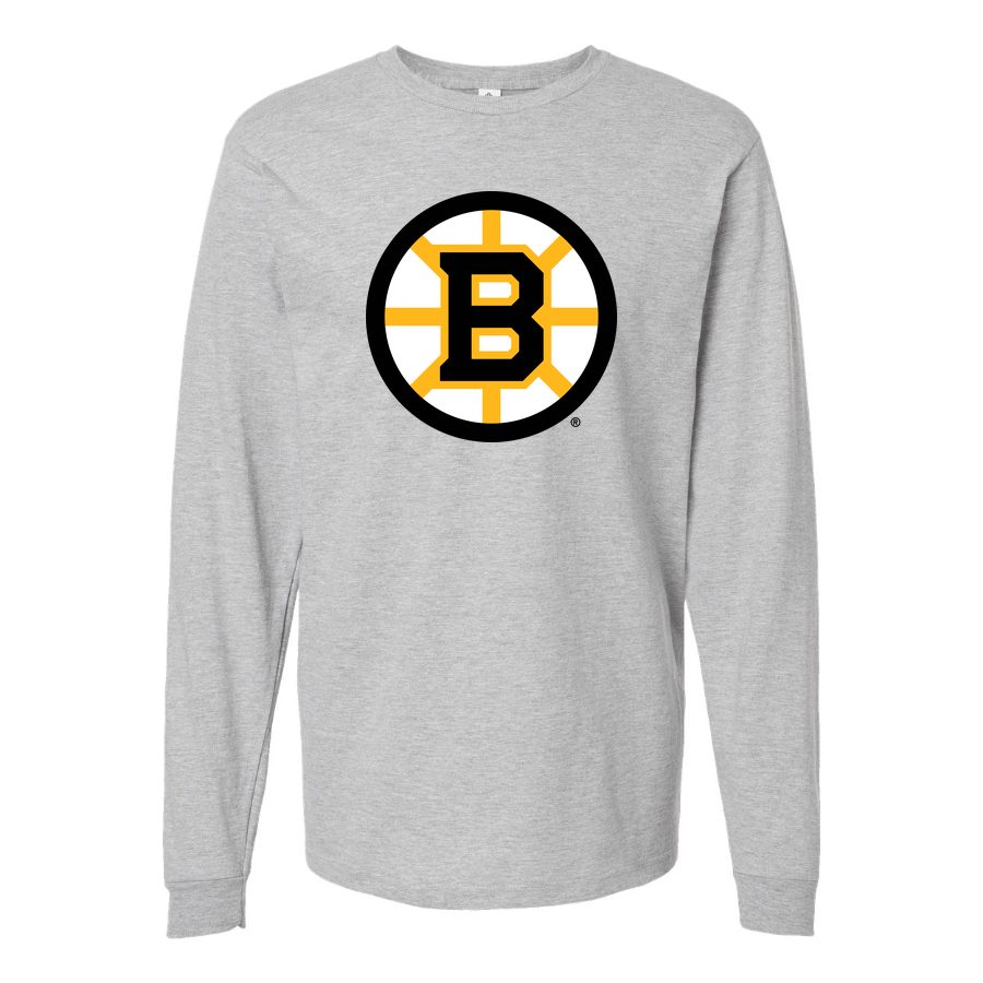 Men's Boston Bruins Long sleeves Cotton Blend T-Shirt - Gray
