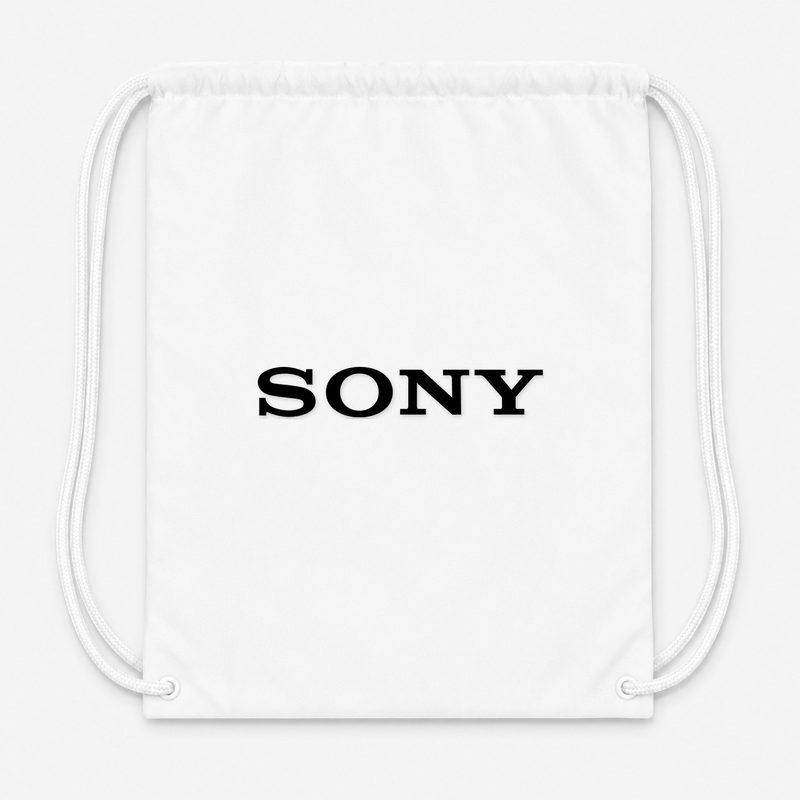 Sony Black Drawstring Bag - White