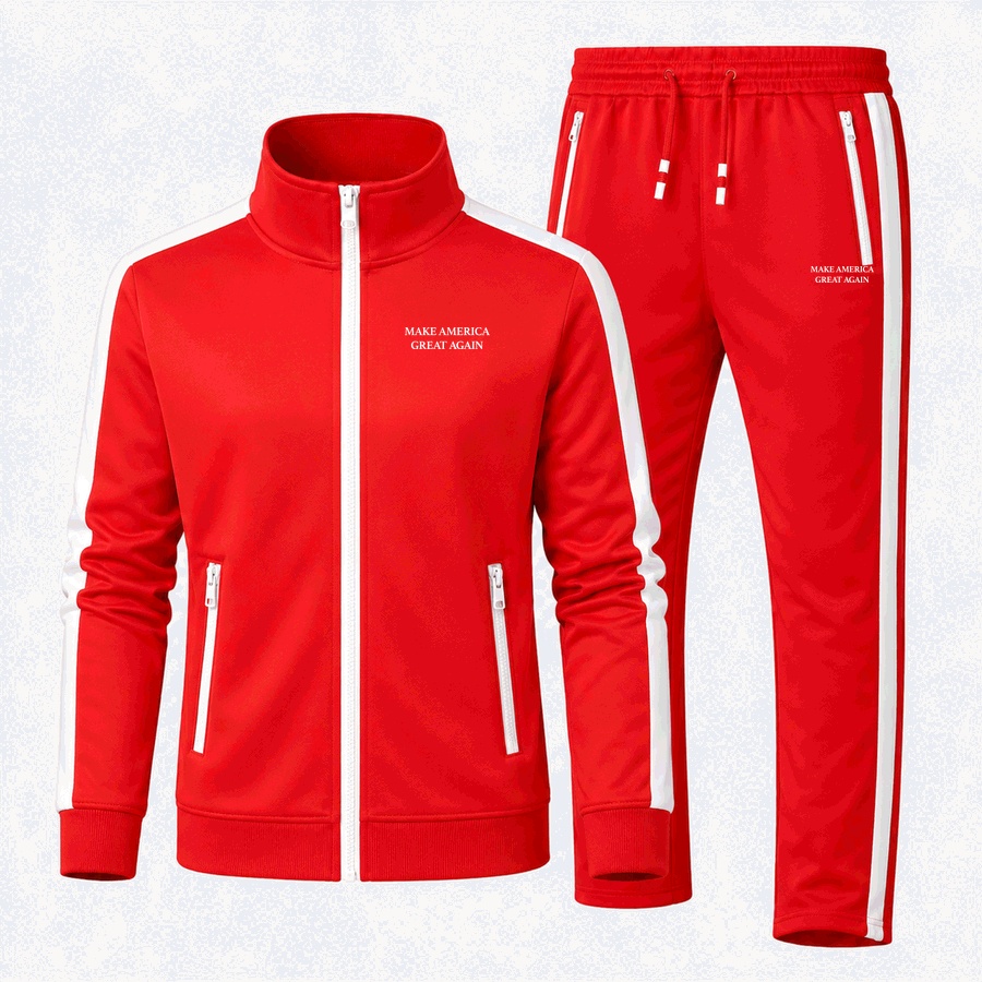 Make America Great Again White tracksuit in Red