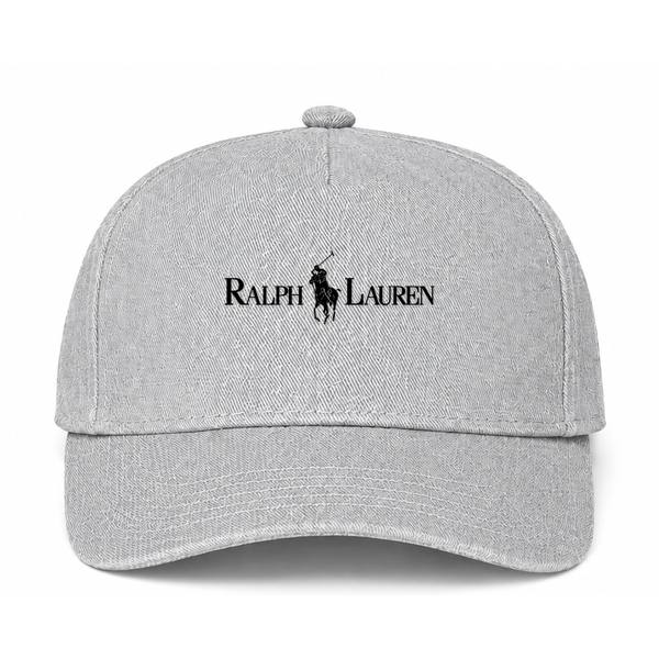 Polo Ralph Lauren Black Logo Gray Dad Baseball Cap Hat