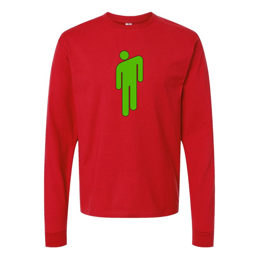 Men's Billie-Eilish-Logo-768x432 Long sleeves Cotton Blend T-Shirt - Red