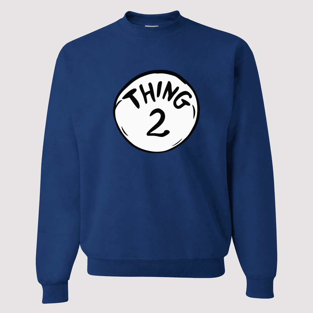 Men's Dr. Seuss Thing 2 Crewneck Sweatshirt - Blue