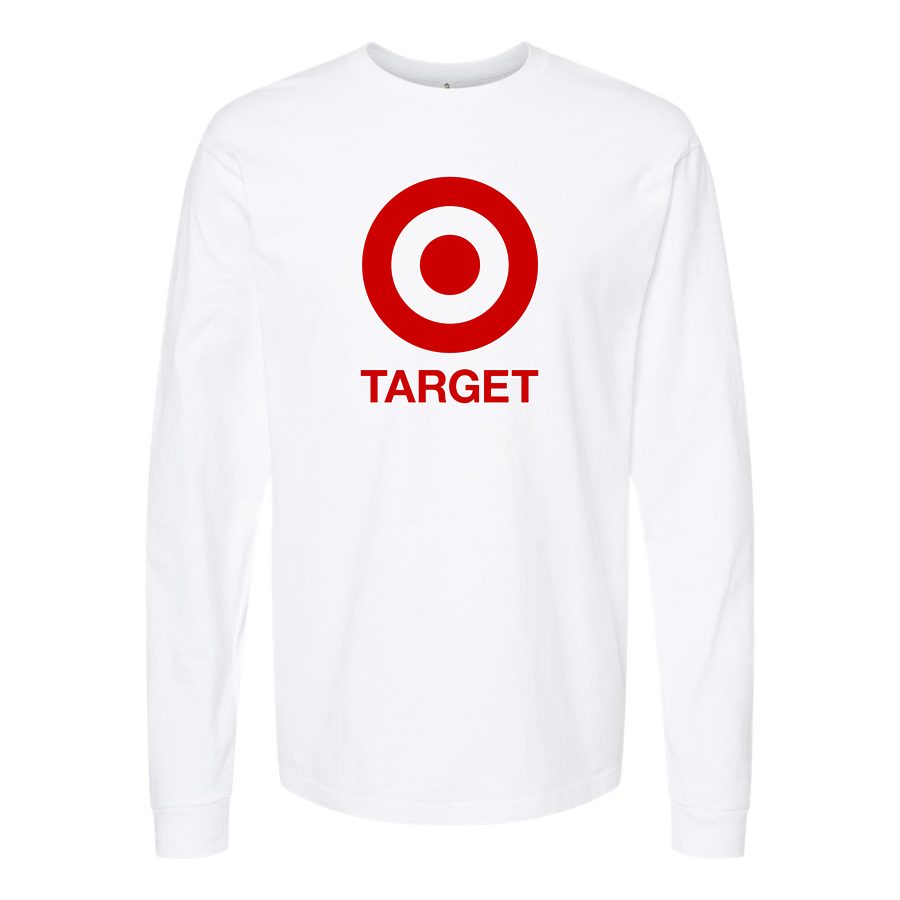 Men's Target Logo Long sleeves Cotton Blend T-Shirt - White