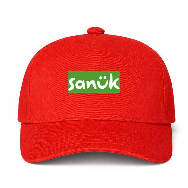 Sanuk Logo Red Dad Baseball Cap Hat