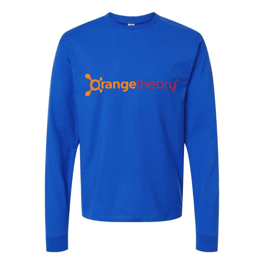 Men's Orangetheory-Fitness-Logo-1024x576 Long sleeves Cotton Blend T-Shirt - Blue