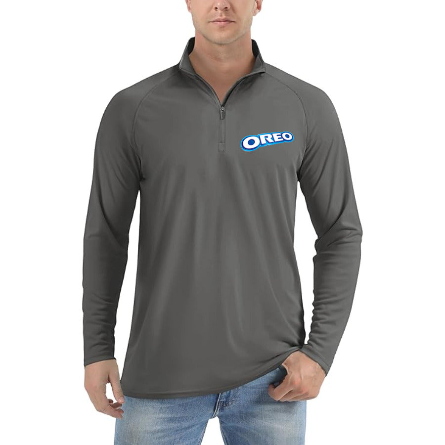 Oreo Logo food quarter-zip athletic shirt in Dark Gray