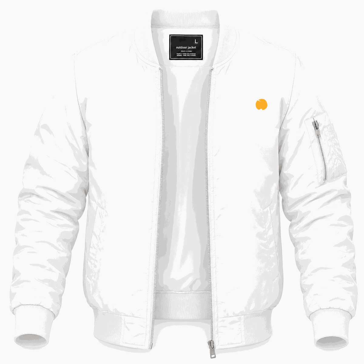 Men's Tour de France White Logo Lightweight Bomber Jacket - White