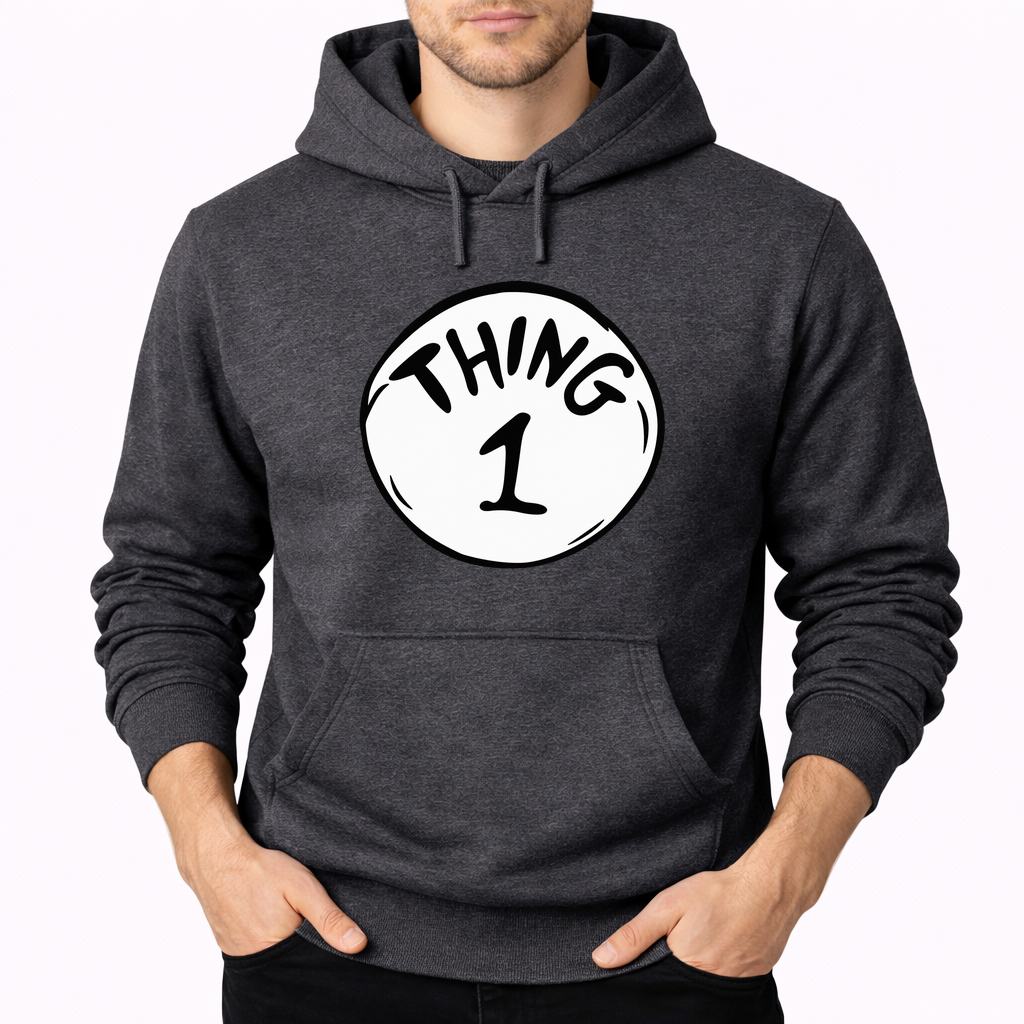 Men's Dr. Seuss Thing 1 Pullover Hoodie - Charcoal