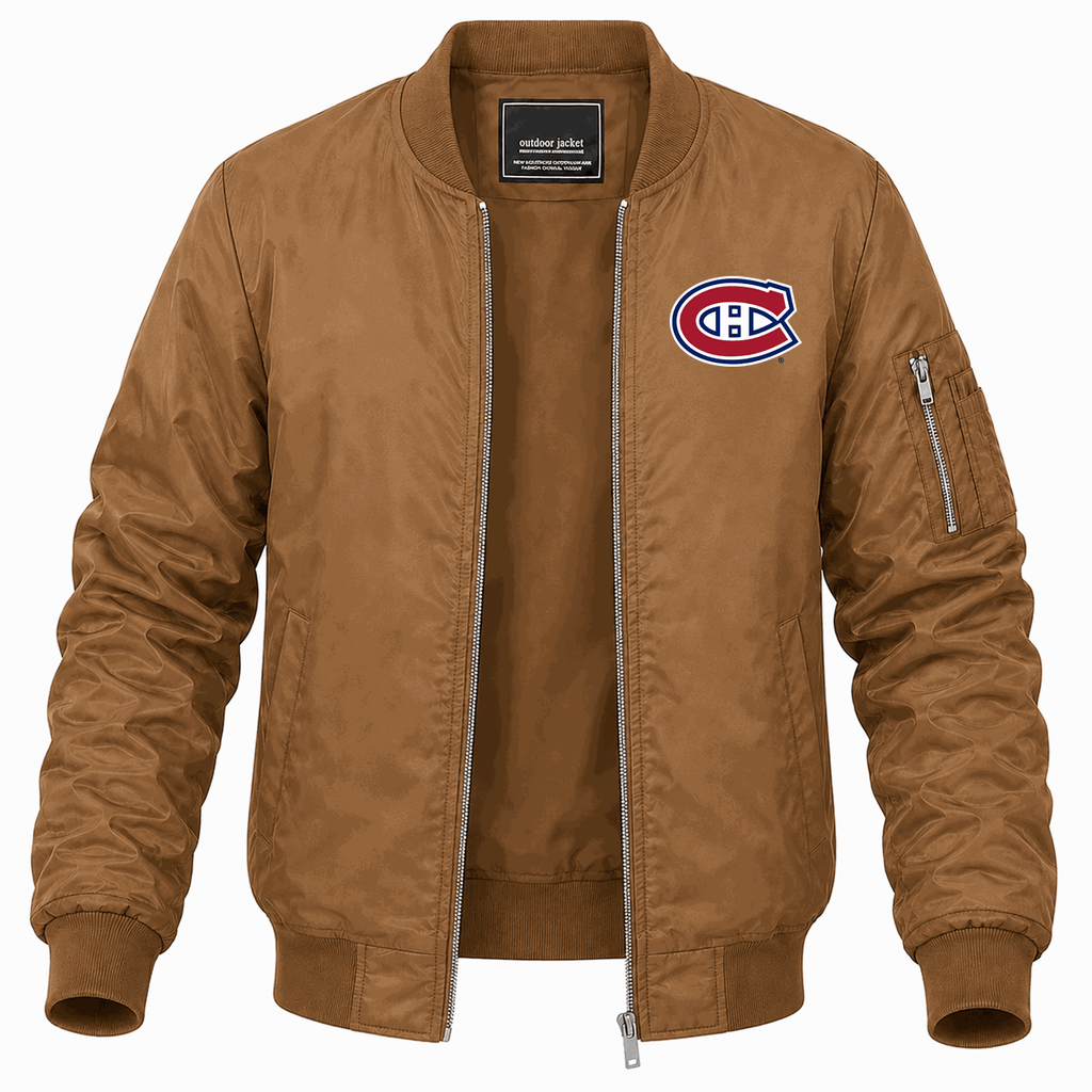 Men's Montreal Canadiens Lightweight Bomber Jacket - Brown
