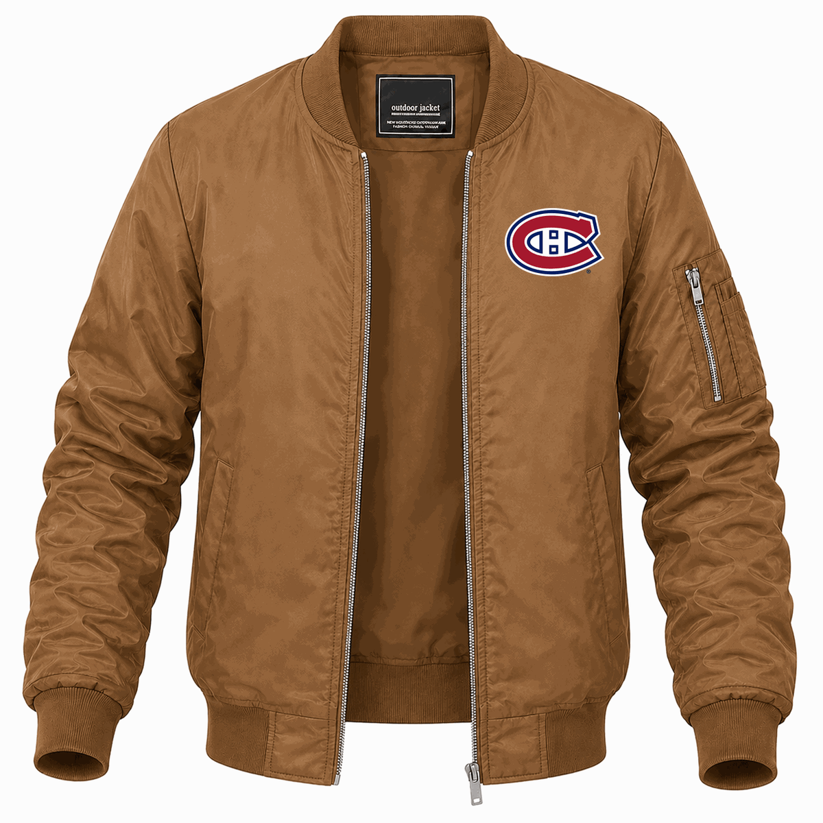 Men's Montreal Canadiens Lightweight Bomber Jacket - Brown