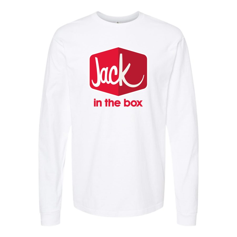 Men's Jack in the Box Long sleeves Cotton Blend T-Shirt - White