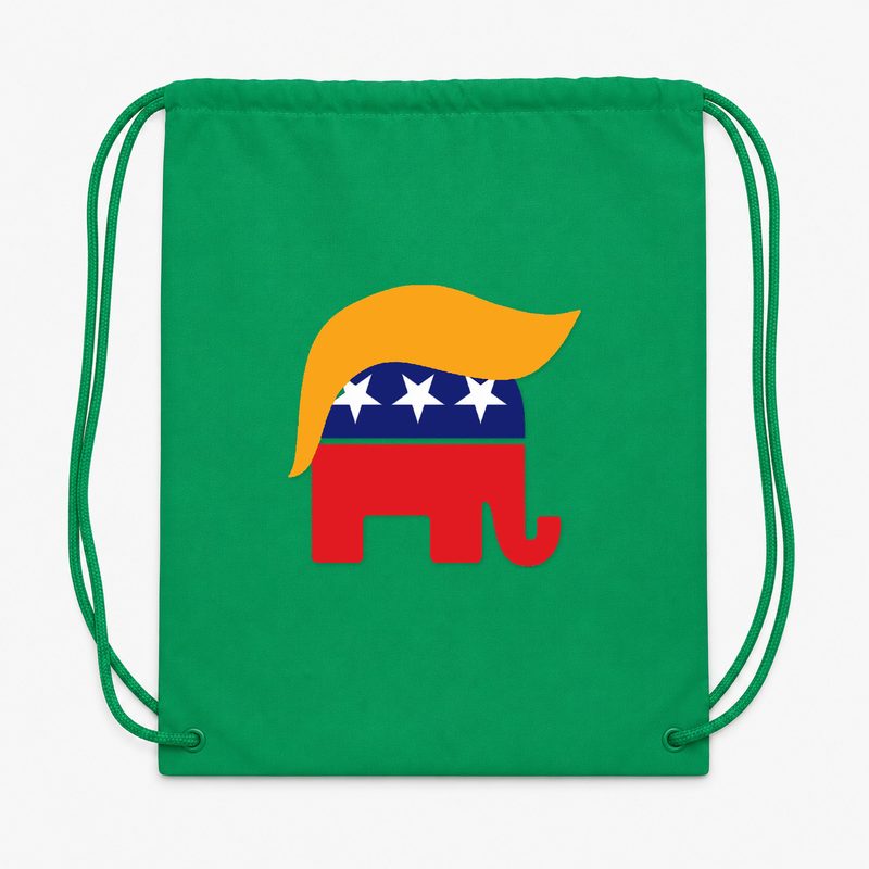 Donald Trump GOP Elephant Drawstring Bag - Green