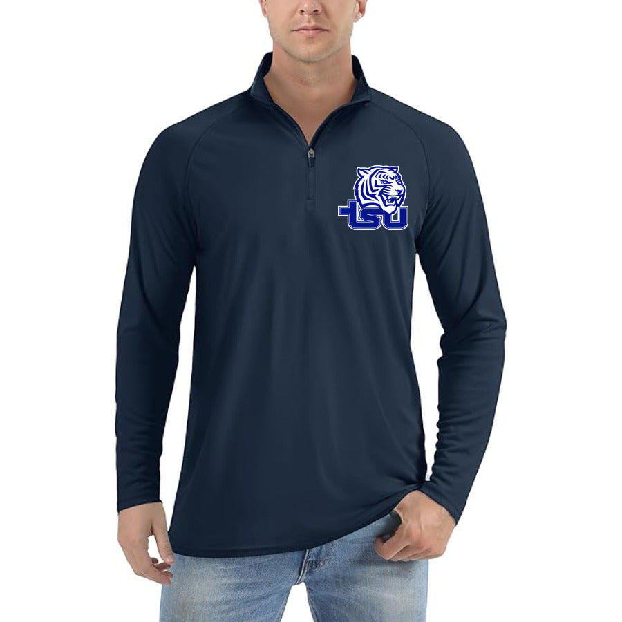 Tennessee State Tigers Logo quarter-zip athletic shirt in Navy