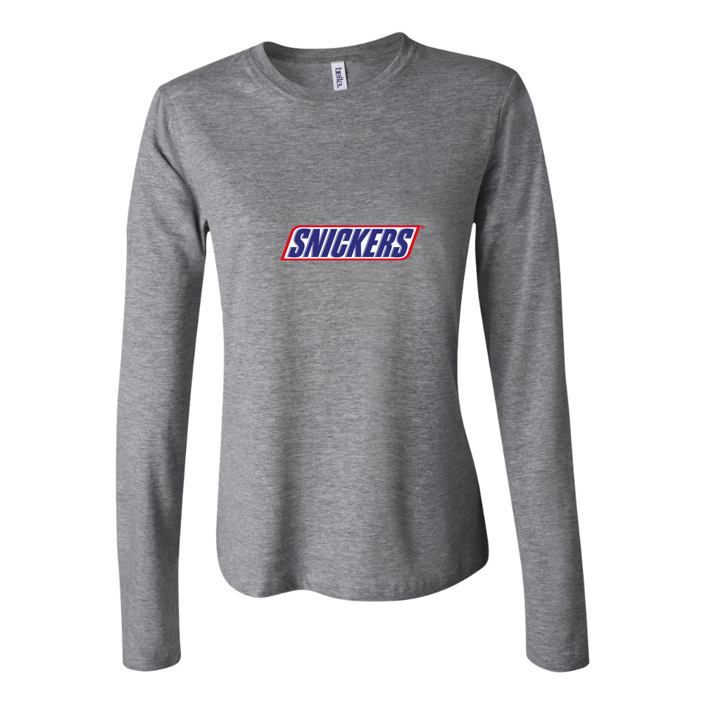 Women's Snickers Logo food 1536x864 Long Sleeve T-Shirt - Gray