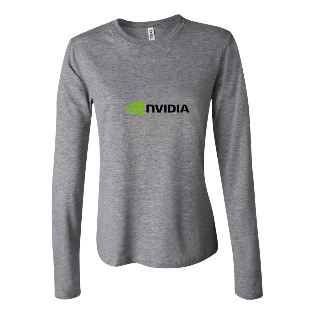 Women's NVIDIA Long Sleeve T-Shirt - Gray