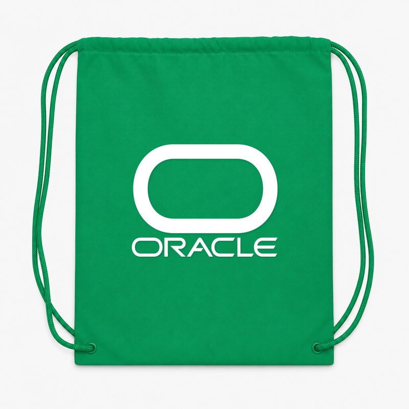 Oracle White Drawstring Bag - Green
