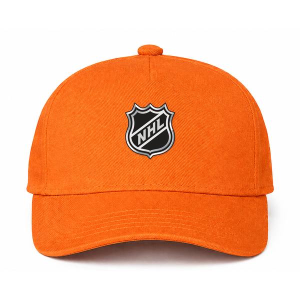 NHL Shield Logo Orange Dad Baseball Cap Hat