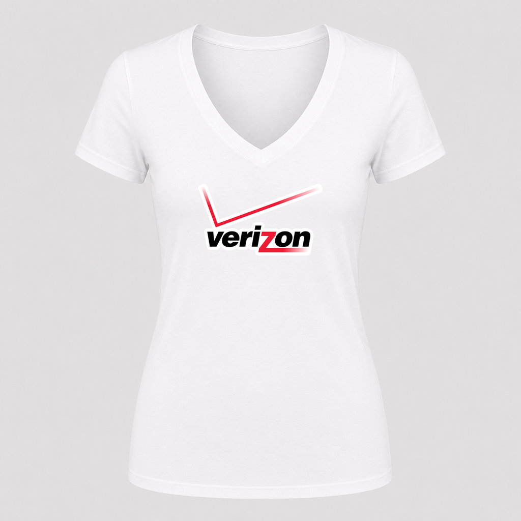 Women's Verizon Wireless V Neck T-Shirt in white