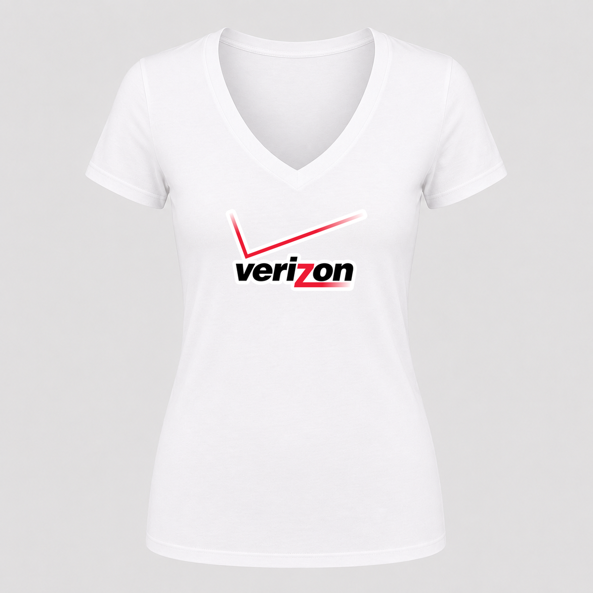 Women's Verizon Wireless V Neck T-Shirt in white