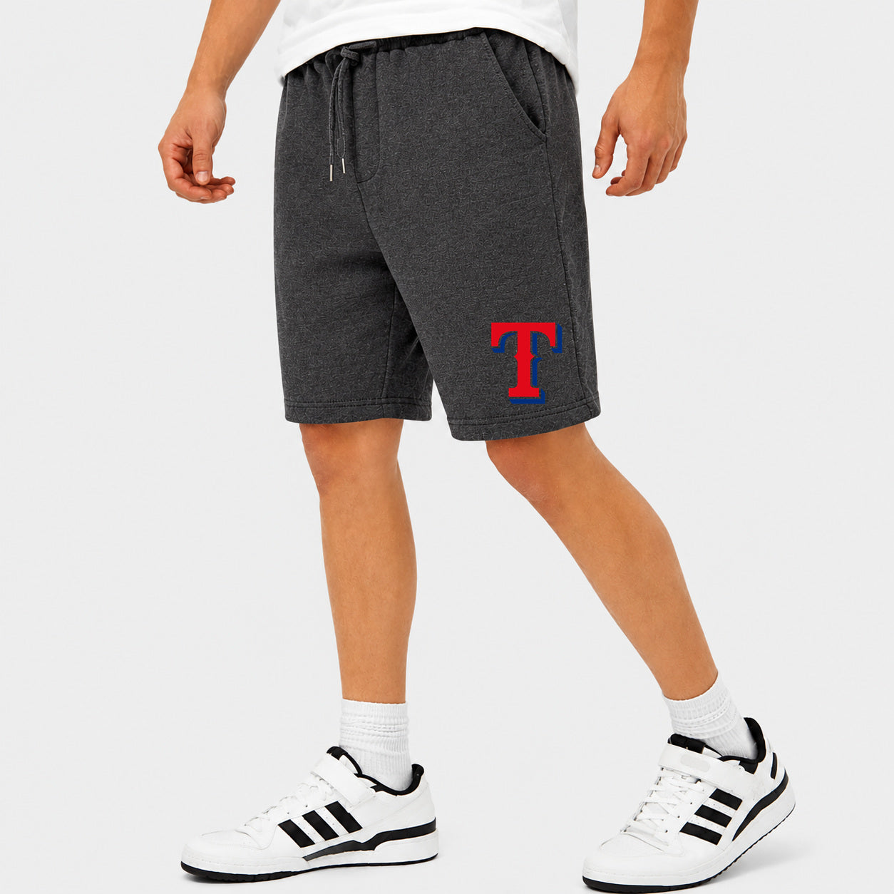 Men's Texas Rangers Cotton Shorts - Charcoal