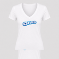Women's Oreo V Neck T-Shirt in white