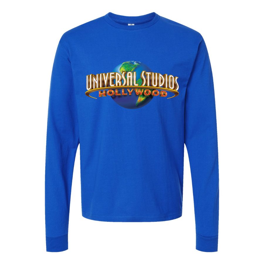 Men's Universal Studios Hollywood Long sleeves Cotton Blend T-Shirt - Blue