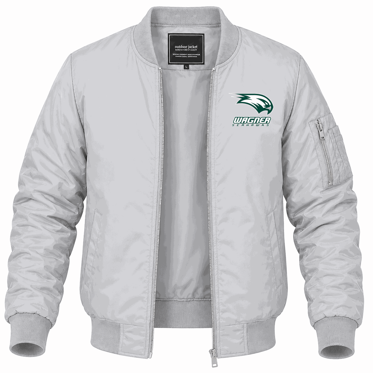 Men's Wagner Seahawks Logo Lightweight Bomber Jacket - Gray