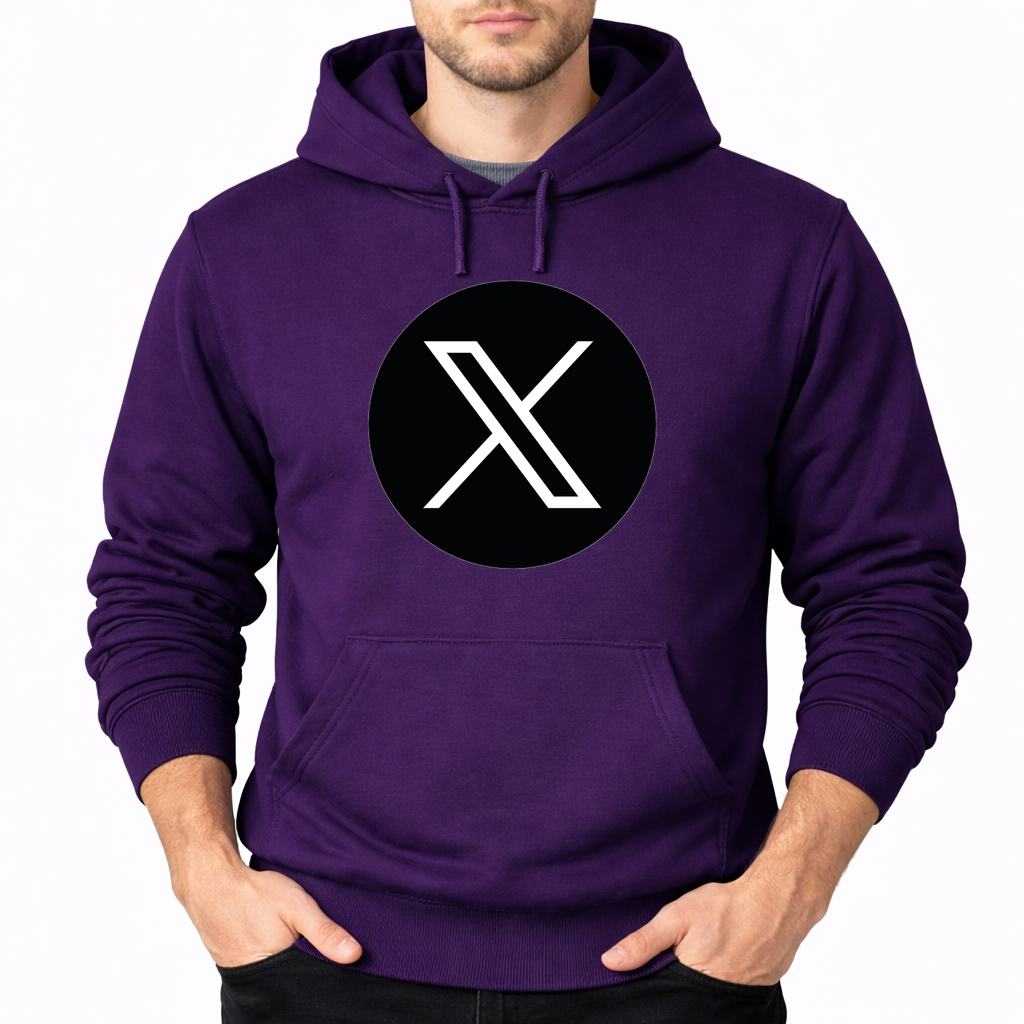 Men's Twitter X Pullover Hoodie - Purple