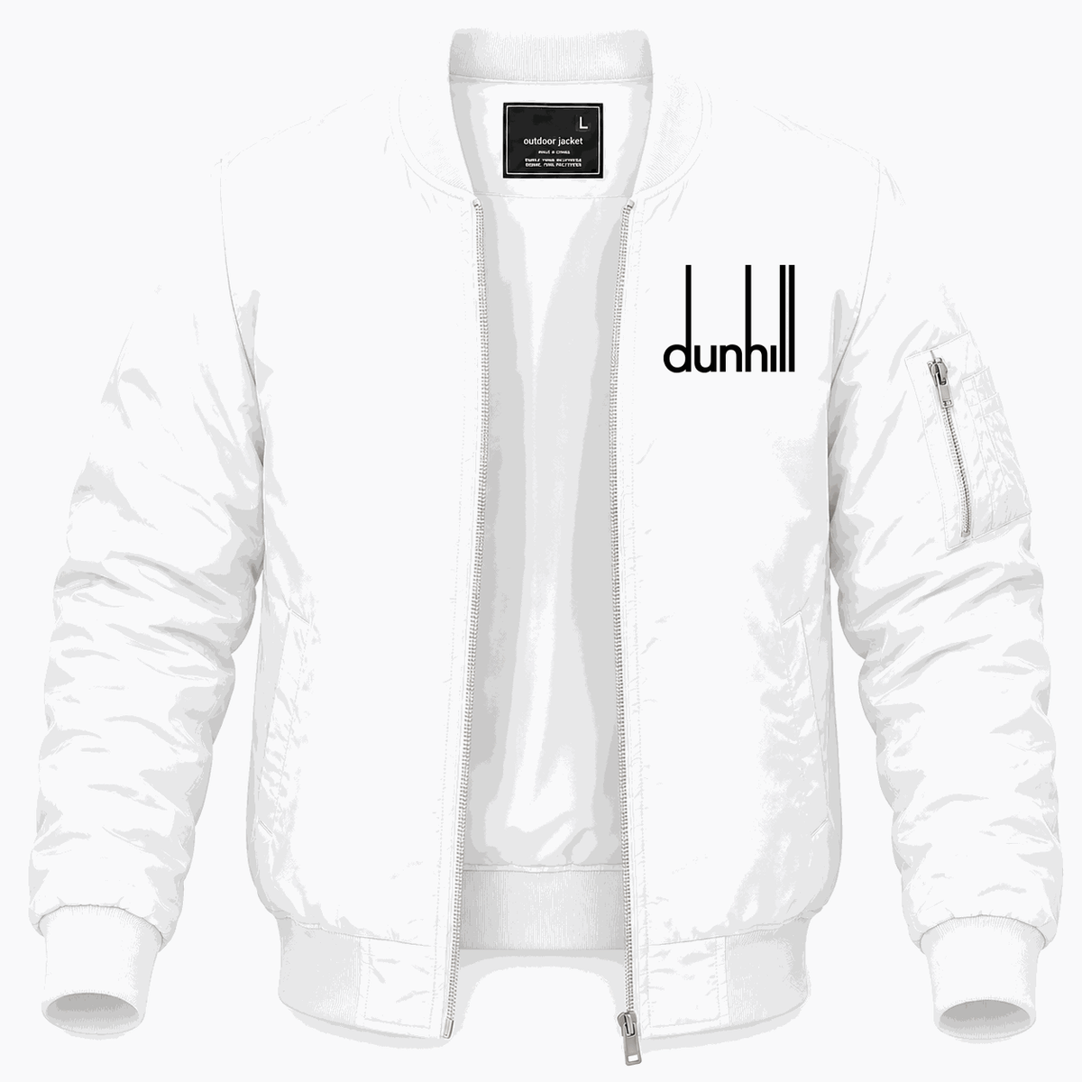 Men's Dunhill black Lightweight Bomber Jacket - White