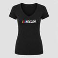 Women's NASCAR V Neck T-Shirt in black