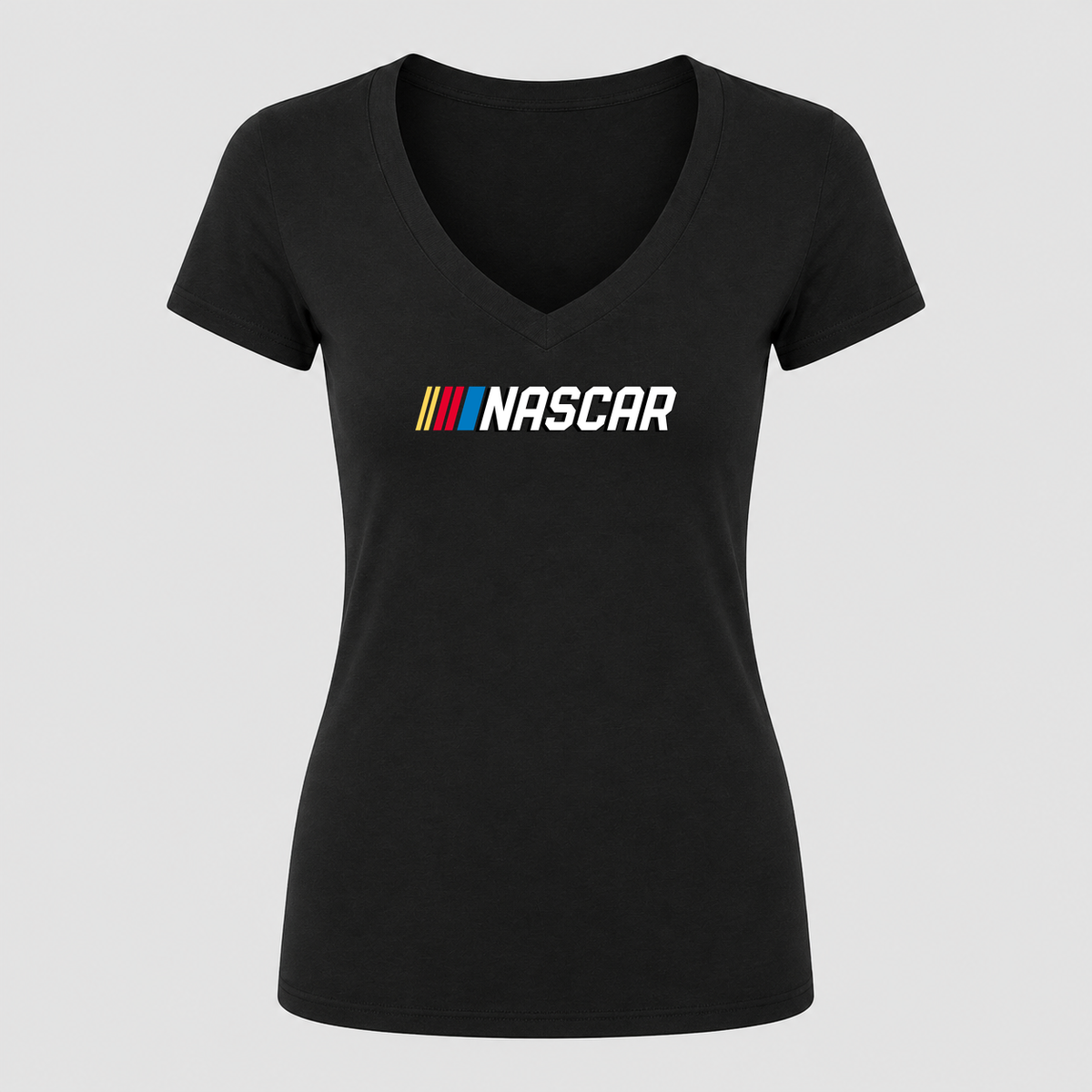 Women's NASCAR V Neck T-Shirt in black