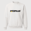 Men's Caterpillar Black Logo Crewneck Sweatshirt - White