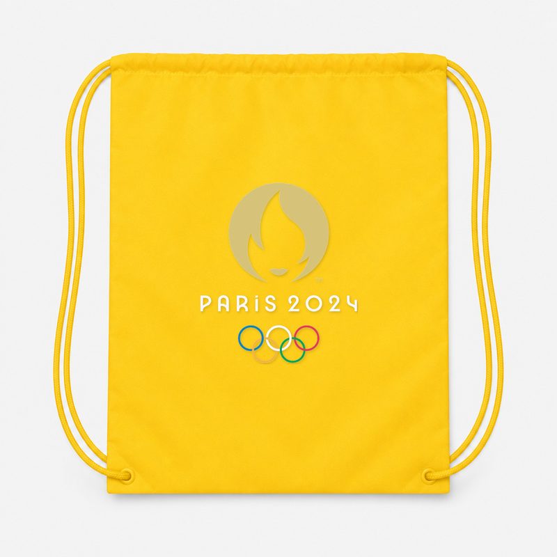 Olympics 2024 Paris White Drawstring Bag - Yellow