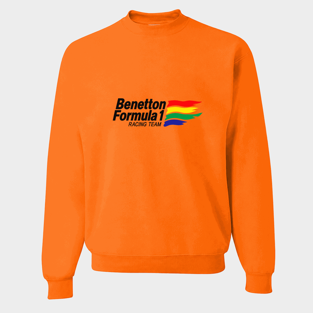 Men's Benetton Formula 1 Racing Team Crewneck Sweatshirt - Orange