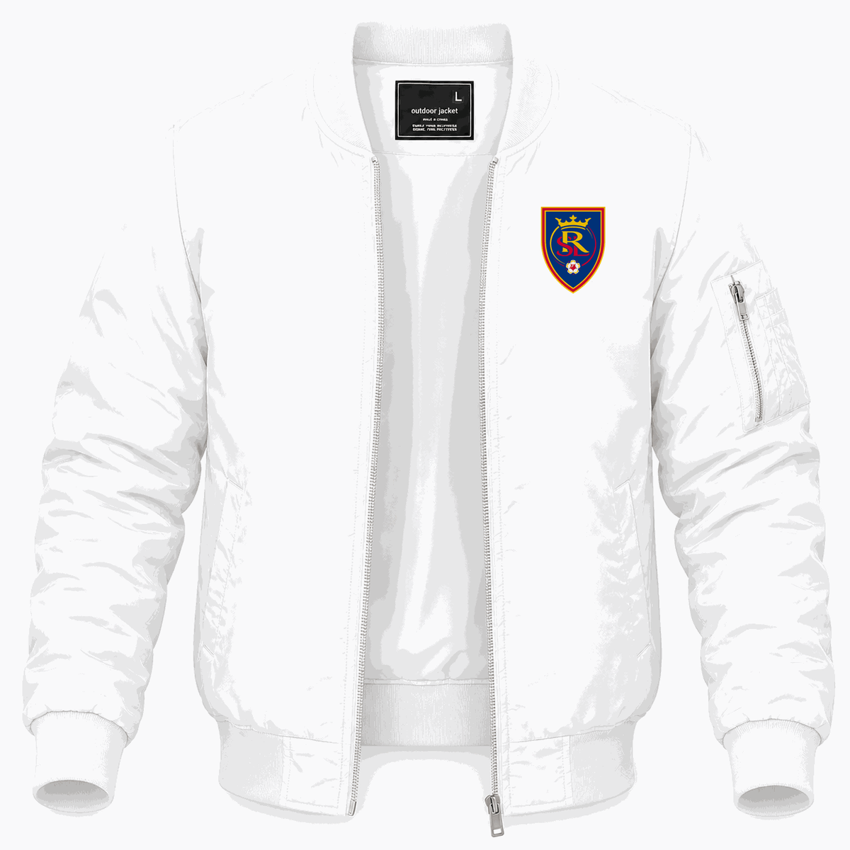 Men's Real Salt Lake Soccer Lightweight Bomber Jacket - White