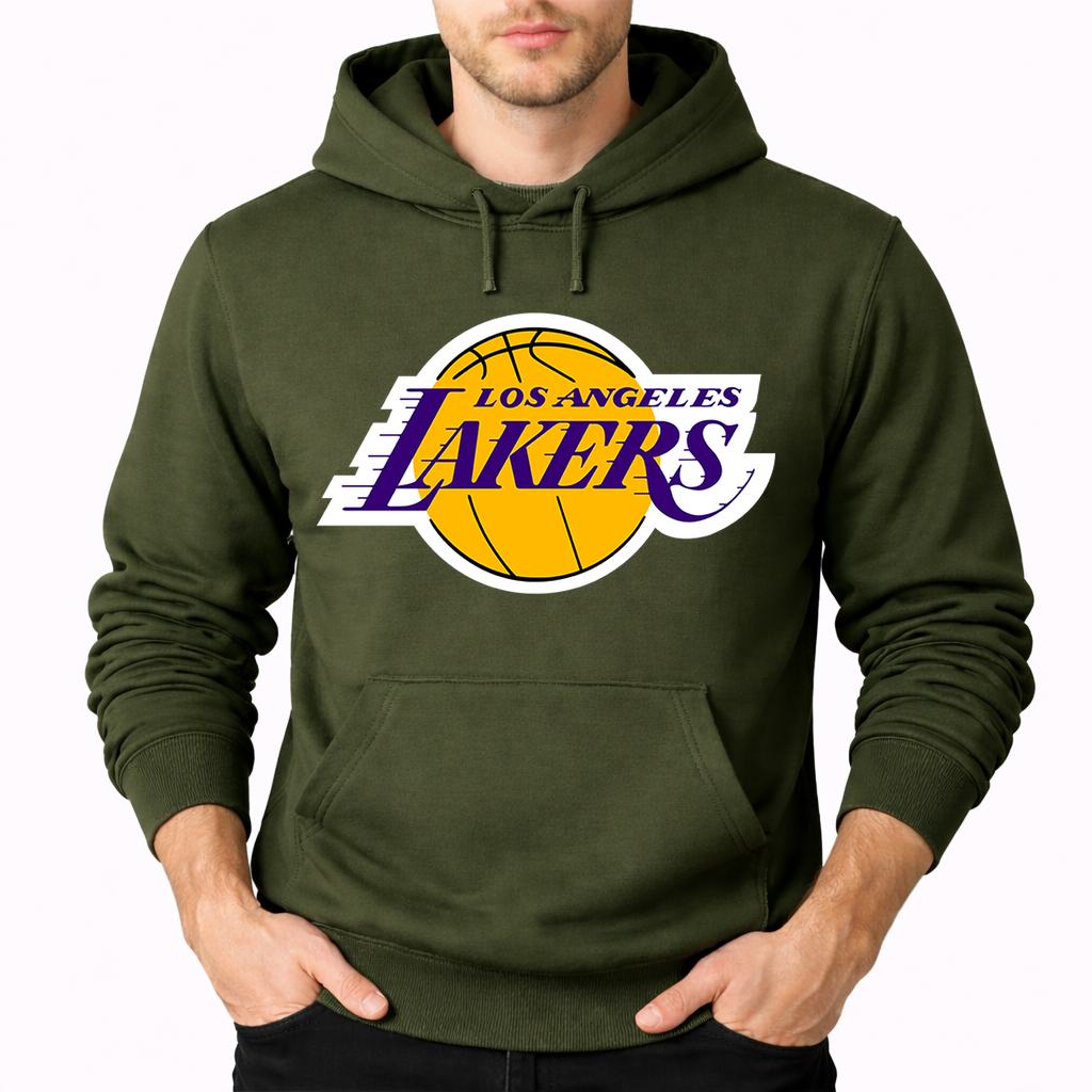 Men's Los Angeles Lakers Pullover Hoodie - Army Green