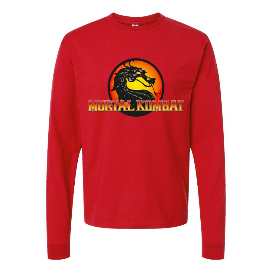 Men's Mortal Kombat Long sleeves Cotton Blend T-Shirt - Red
