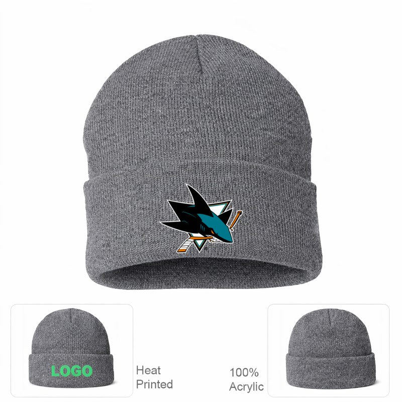 San Jose Sharks Grey Beanie Hat