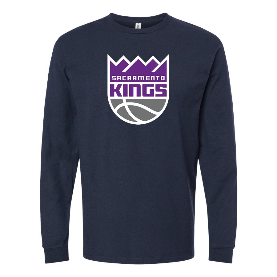 Men's Sacramento Kings Long sleeves Cotton Blend T-Shirt - Navy