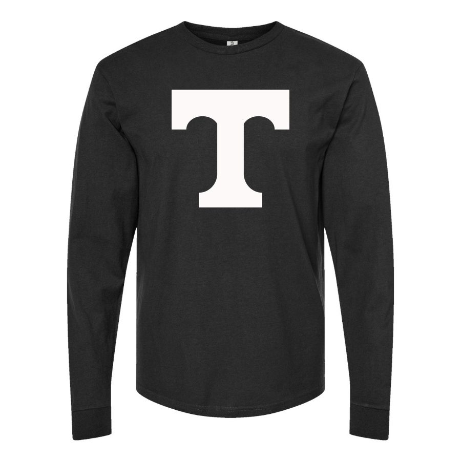 Men's Tennessee Volunteers Logo2 Long sleeves Cotton Blend T-Shirt - Black